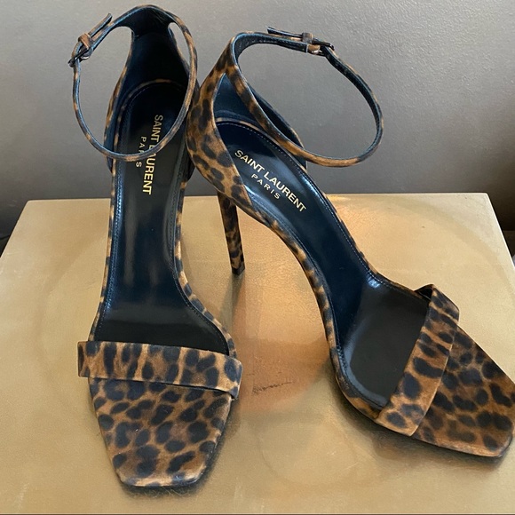Yves Saint Laurent Shoes - YSL animal leopard cheetah suede heels sandals 10